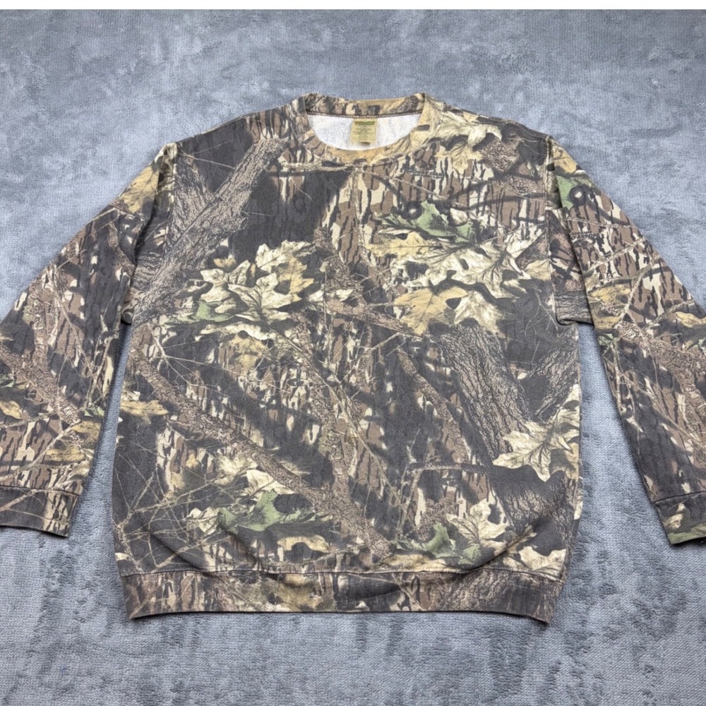 Mossy Oak Camo Classics Sweatshirt Mens 2XL Break Up Camouflage Crewneck Fleece